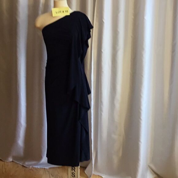 Royal blue 1 sleeve dress by ABS in small - Picture 1 of 13